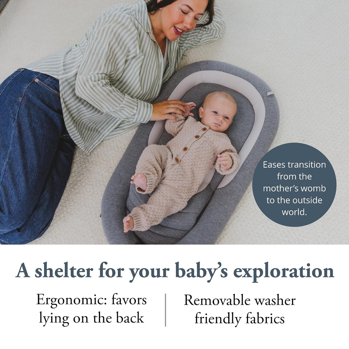 New Inglesina Welcome Pod Baby Lounger (Harmony Gray) - Kidsy