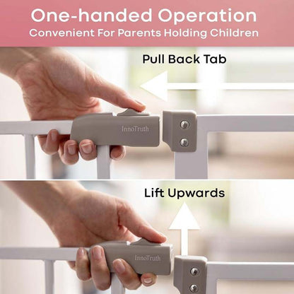 New InnoTruth 30" Pressure Mounted Baby Gate (White) - Kidsy