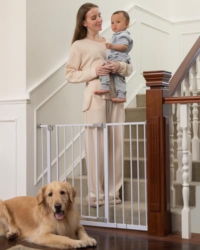 New InnoTruth 30" Pressure Mounted Baby Gate (White) - Kidsy