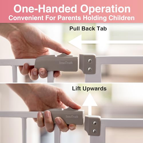 New InnoTruth 36" Extra Tall Baby Gate 28.9" - 42.1" (White) - Kidsy