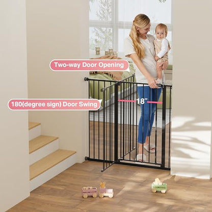 New InnoTruth Extra Tall Baby Gate 28.9" - 42.1" (Black) - Kidsy