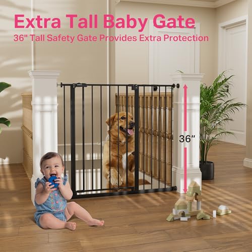 New InnoTruth Extra Tall Baby Gate 28.9" - 42.1" (Black) - Kidsy