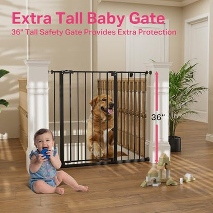 New InnoTruth Extra Tall Baby Gate 28.9" - 42.1" (Black) - Kidsy
