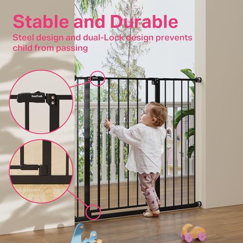 New InnoTruth Extra Tall Baby Gate 28.9" - 42.1" (Black) - Kidsy