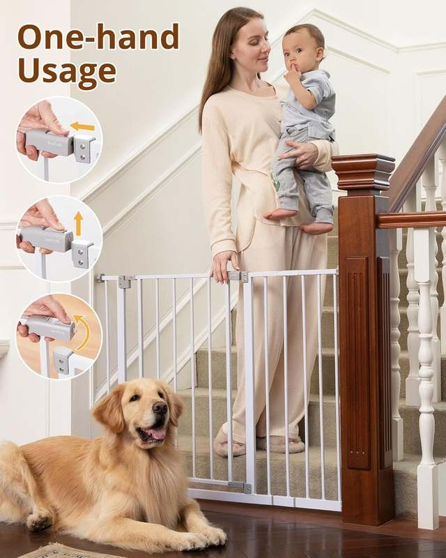 New InnoTruth Pressure - Mounted Baby Gate, 28.9–42.1" (White) - Kidsy