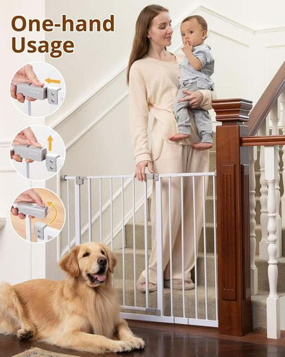 New InnoTruth Pressure - Mounted Baby Gate, 28.9–42.1" (White) - Kidsy
