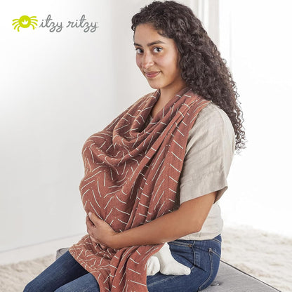 New Itzy Ritzy Breastfeeding Boss Multi-Use Cover 47” x 47” (Mudcloth) - Kidsy