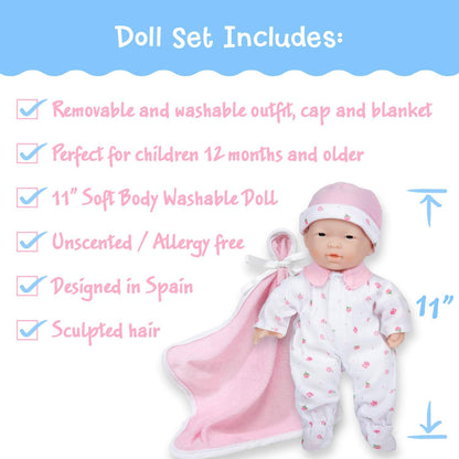 New JC Toys Berenguer La Baby Doll 11 - Inch (Pink) - Kidsy