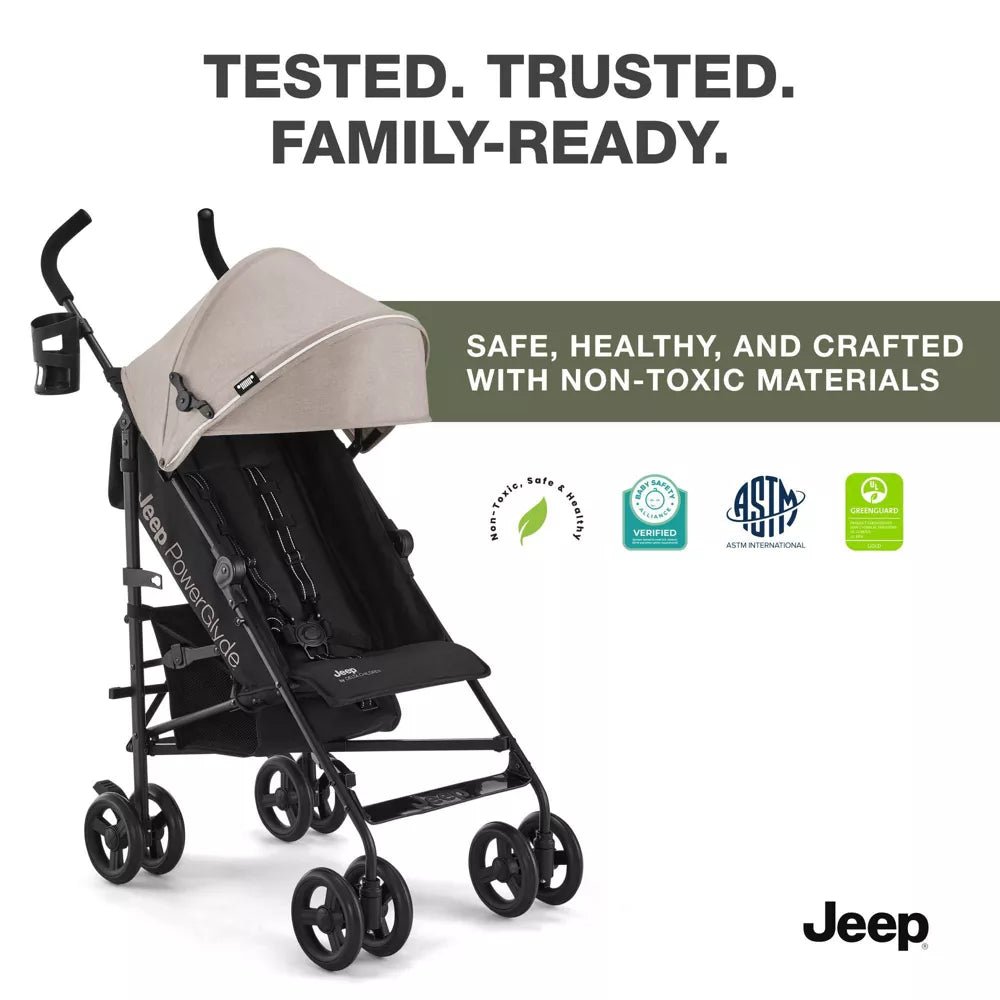 New Jeep PowerGlyde Lightweight Stroller by Delta Children (Tan) - Kidsy