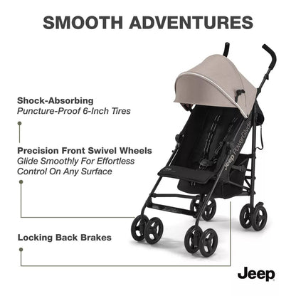 New Jeep PowerGlyde Lightweight Stroller by Delta Children (Tan) - Kidsy