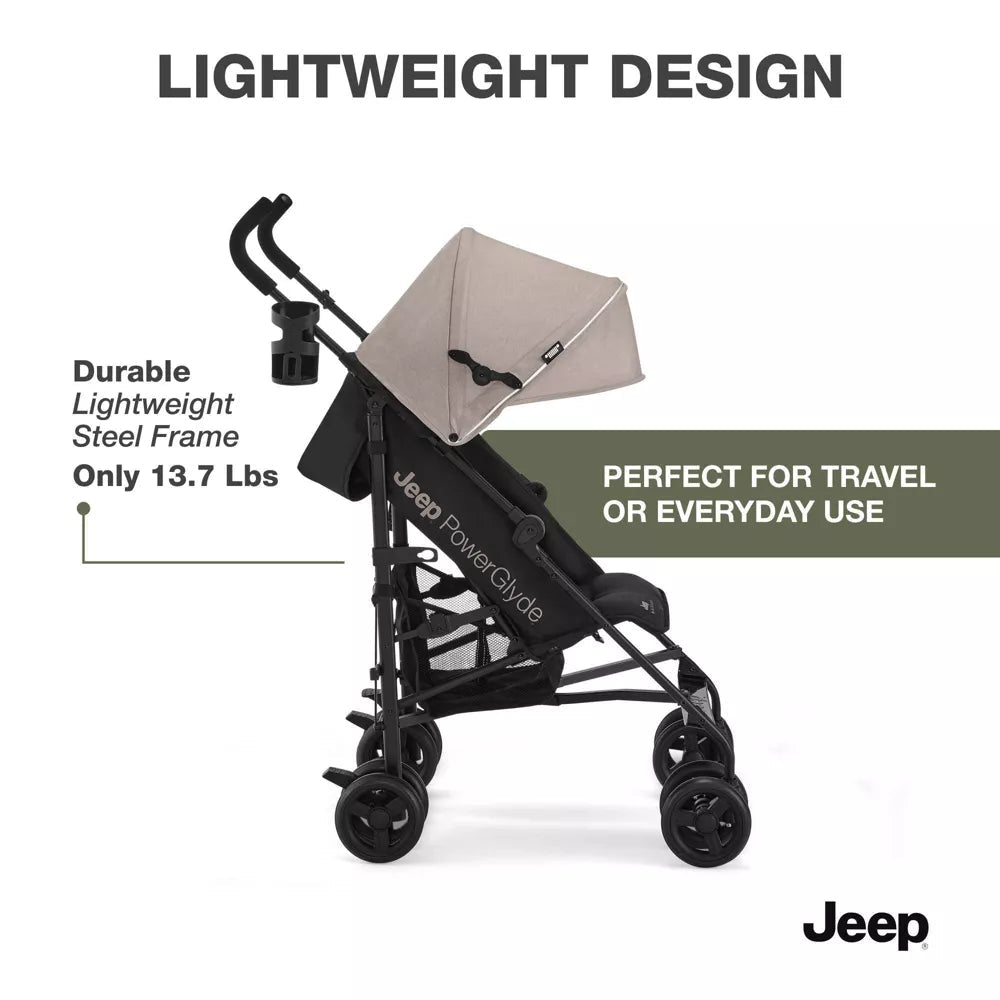 New Jeep PowerGlyde Lightweight Stroller by Delta Children (Tan) - Kidsy