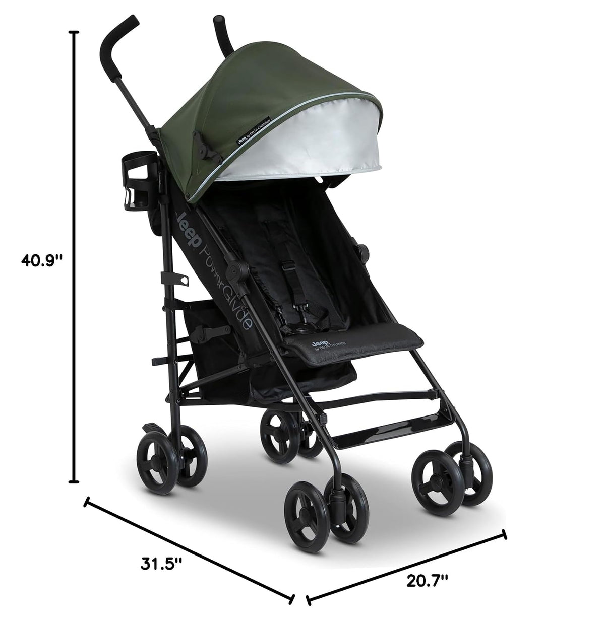 New Jeep PowerGlyde Stroller by Delta Children (Olive Green) - Kidsy