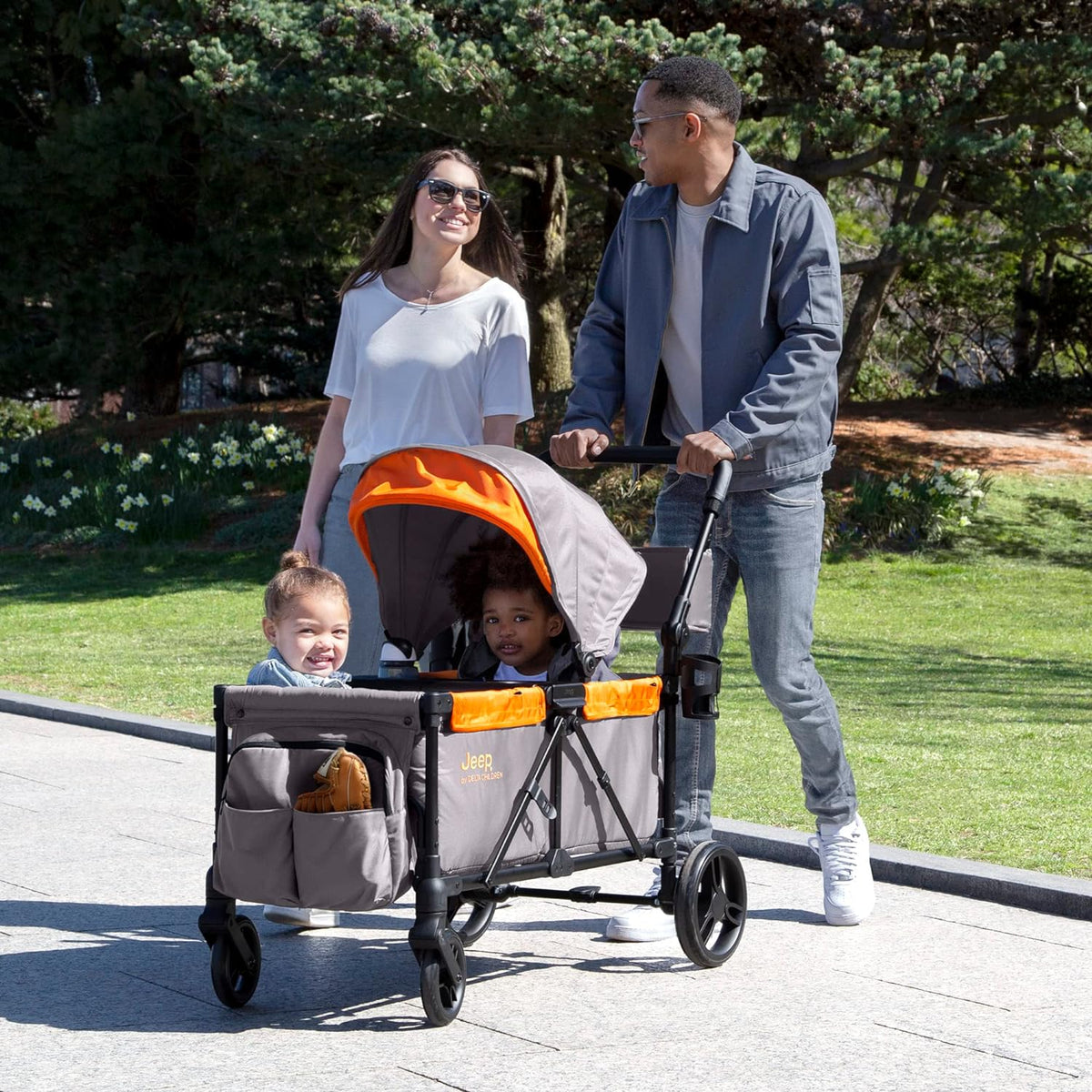 New Jeep Sport All - Terrain Stroller Wagon with Accessories (Grey/Bonfire) - Kidsy