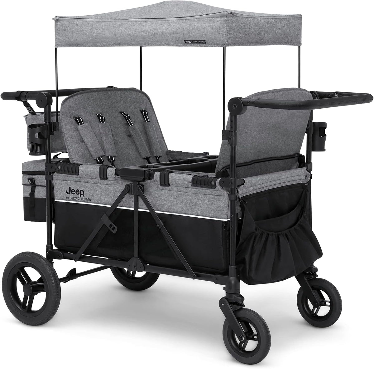 New Jeep Wrangler Deluxe 4-Seater Stroller Wagon (Grey Shadow) - Kidsy