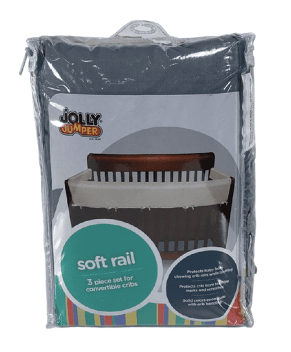 New Jolly Jumper 3 Piece Soft Rail for Convertible Cribs (Light Gray/White) - Kidsy