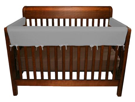 New Jolly Jumper 3 Piece Soft Rail for Convertible Cribs (Light Gray/White) - Kidsy