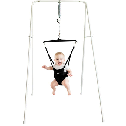New Jolly Jumper Classic Baby Jumper with Stand (Carbon Black) - Kidsy