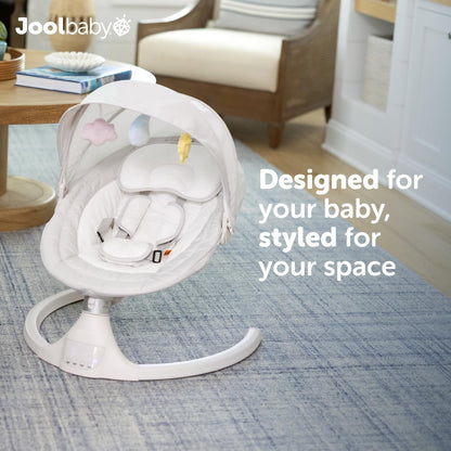 New Jool Baby Nova Baby Swing for Infants – Bluetooth Music, Remote (Stone) - Kidsy