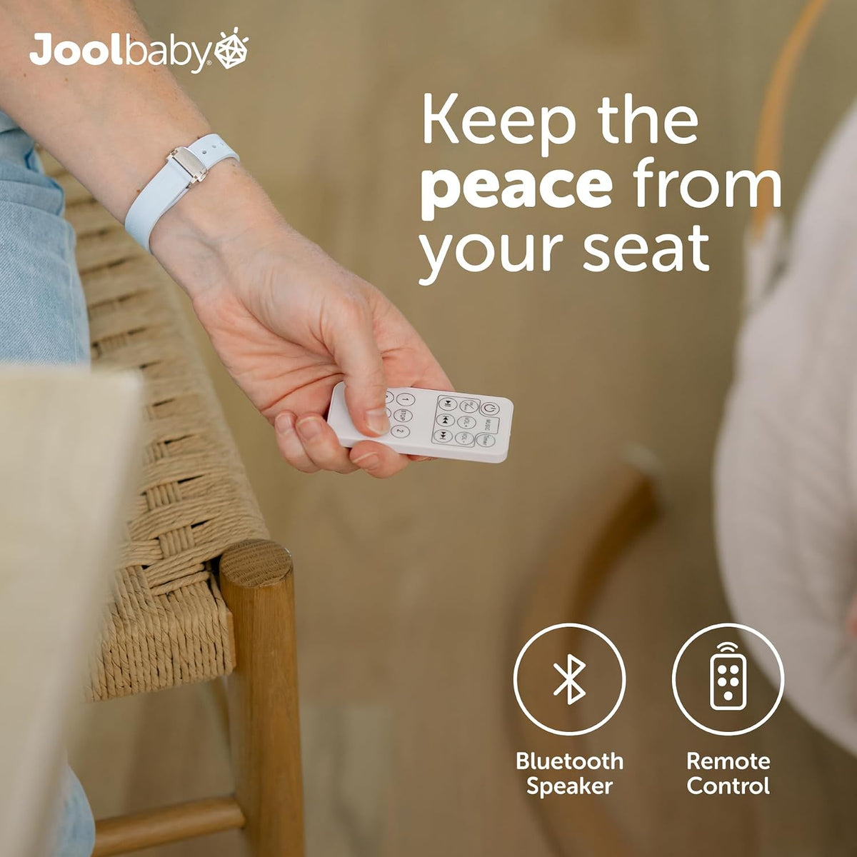 New Jool Baby Nova Nature Baby Swing with Bluetooth Music & Remote (Oatmeal) - Kidsy