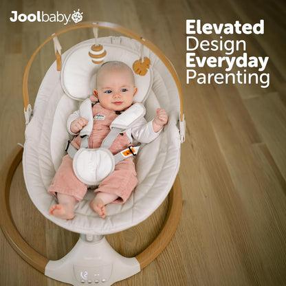 New Jool Baby Nova Nature Baby Swing with Bluetooth Music & Remote (Oatmeal) - Kidsy