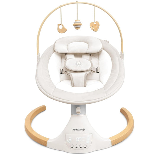 New Jool Baby Nova Nature Baby Swing with Bluetooth Music & Remote (Oatmeal) - Kidsy
