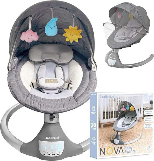 New Jool Baby Nova Swing Motorized Infant Swing (Gray) - Kidsy