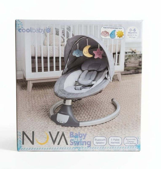 New Jool Baby Nova Swing Motorized Infant Swing (Gray) - Kidsy