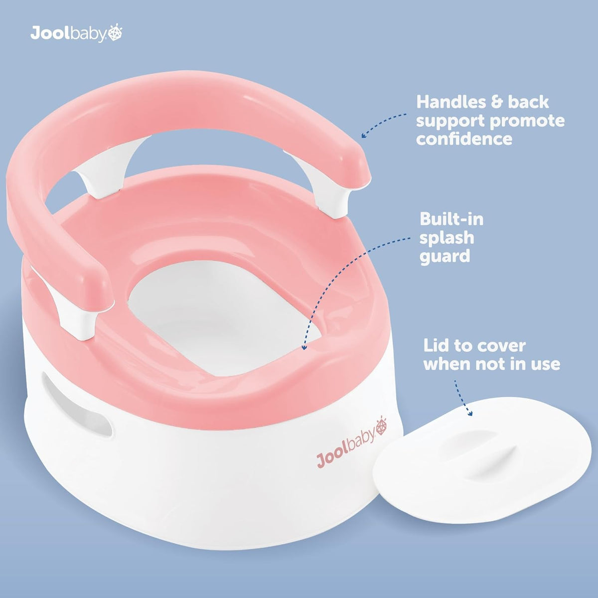 New Jool Baby Potty Chair for Toddler Toilet Training Splash Guard & Back Support (Pink) - Kidsy
