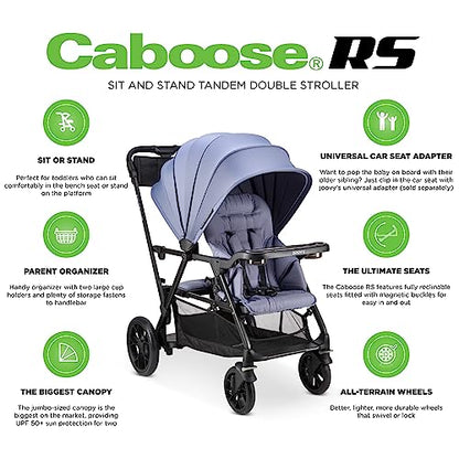 New Joovy Caboose RS Premium Sit And Stand Double Stroller (Jet) - Kidsy