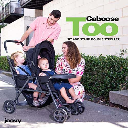 New Joovy Caboose Too Sit and Stand Double Stroller (Black Graphite) - Kidsy