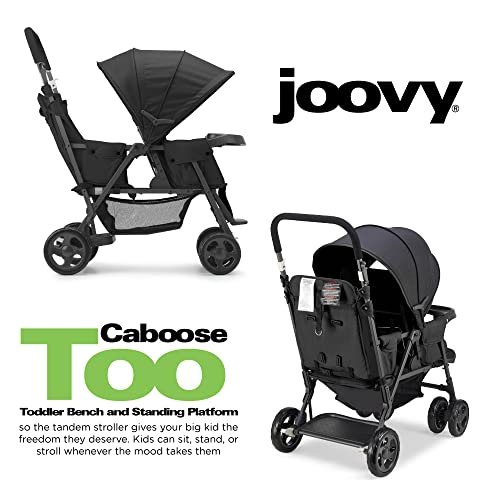 New Joovy Caboose Too Sit and Stand Double Stroller (Black Graphite) - Kidsy