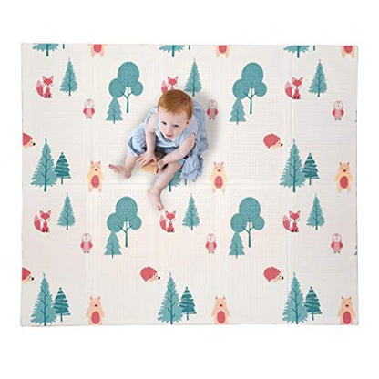 New JumpOff Jo Baby Play Mat Double - Sided (70" x 59") - Woodland Rainbow - Kidsy