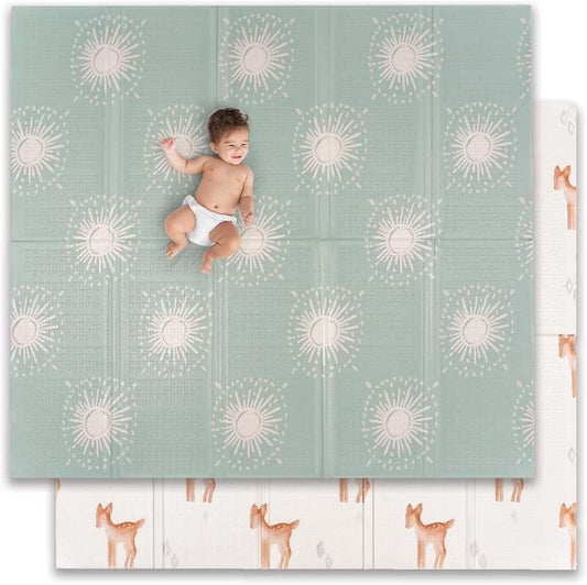 New JumpOff Jo - Extra Large Waterproof Foam Padded Play Mat (Oh Deer - Starburst, 77 x 70 x 0.6 inches) - Kidsy