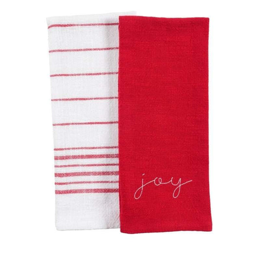 New Kaf Home Embroidered Towels, 2 - Pack (Red) - Kidsy