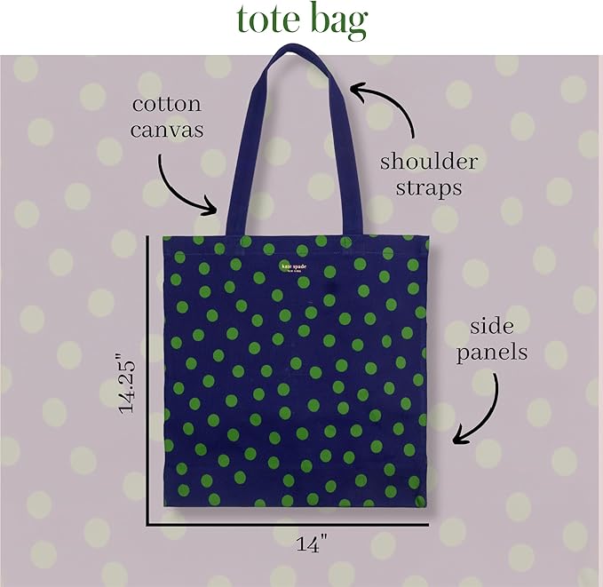 New Kate Spade New York Canvas Tote Bag (Sonnet Dot) - Kidsy