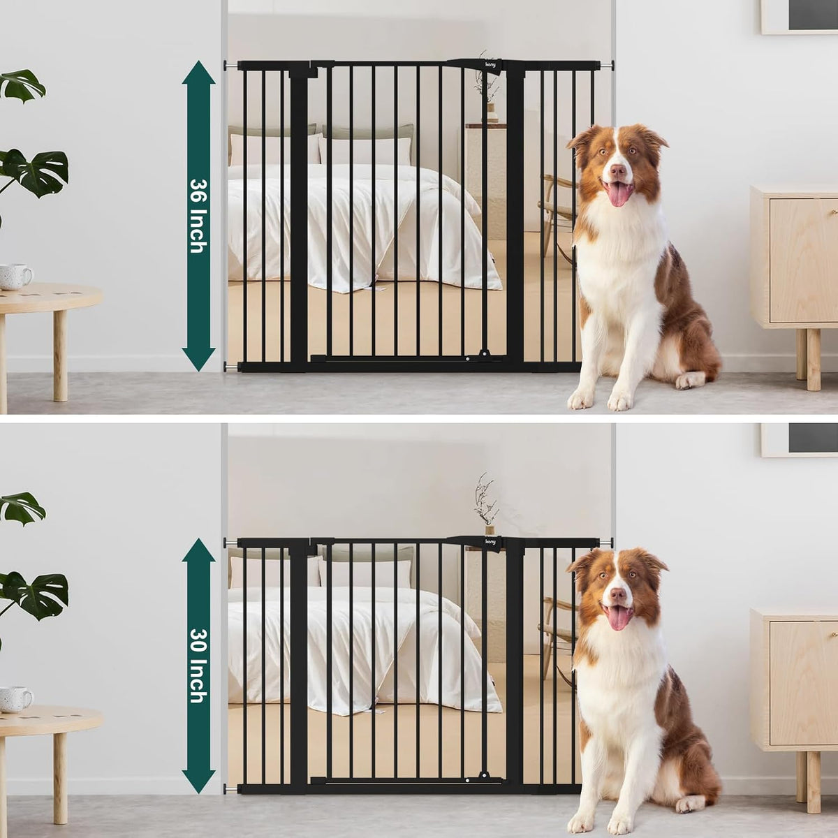New keny 36" Extra Tall Baby Gate for Doorways (29.7-46"Wide,36"Tall - Black) - Kidsy