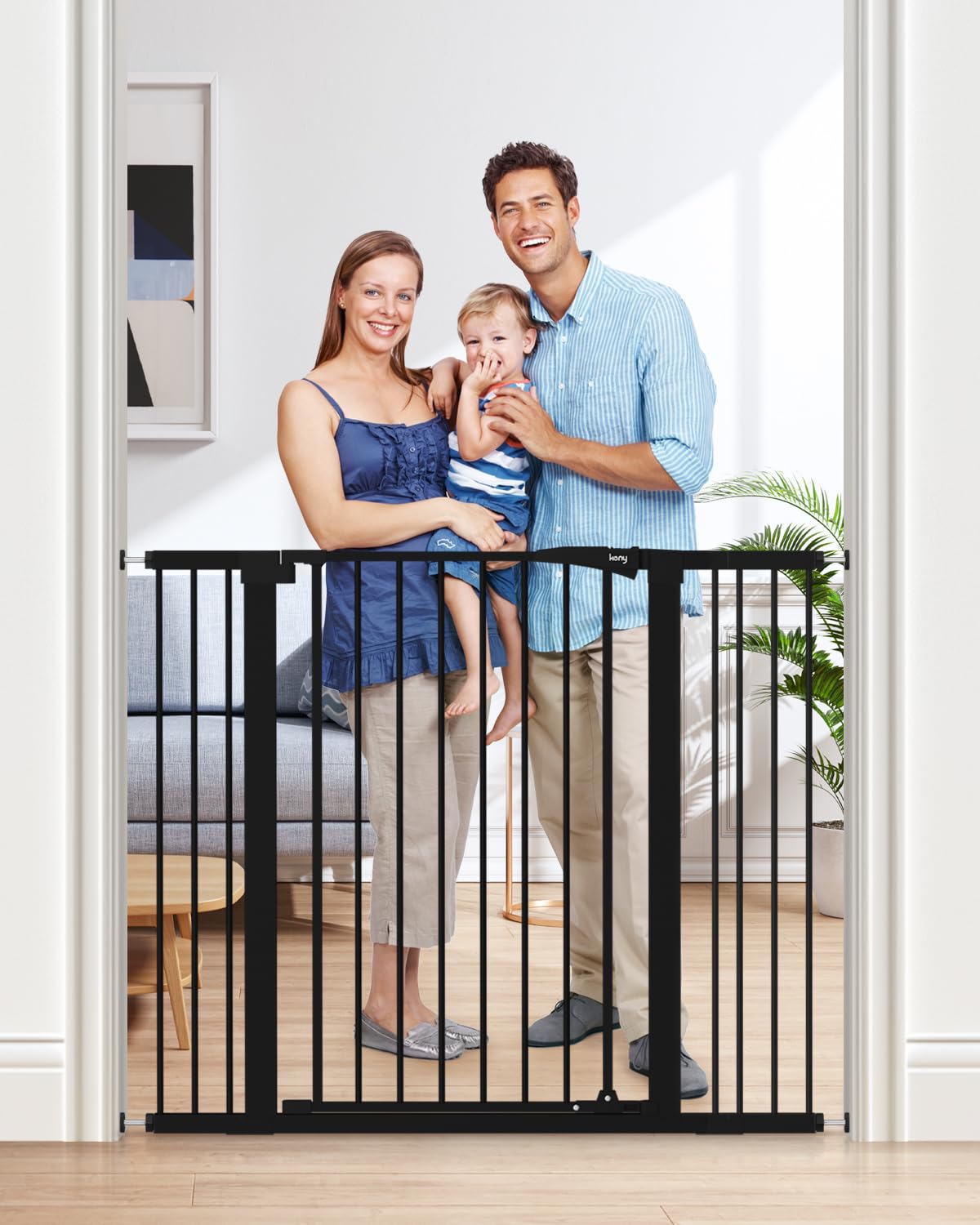 New keny 36" Extra Tall Baby Gate for Doorways (29.7-46"Wide,36"Tall - Black) - Kidsy