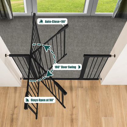 New keny 36" Extra Tall Baby Gate for Doorways (29.7-46"Wide,36"Tall - Black) - Kidsy
