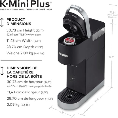 New Keurig K - Mini Plus Single Serve K - Cup Pod Coffee Maker (Black) - Kidsy