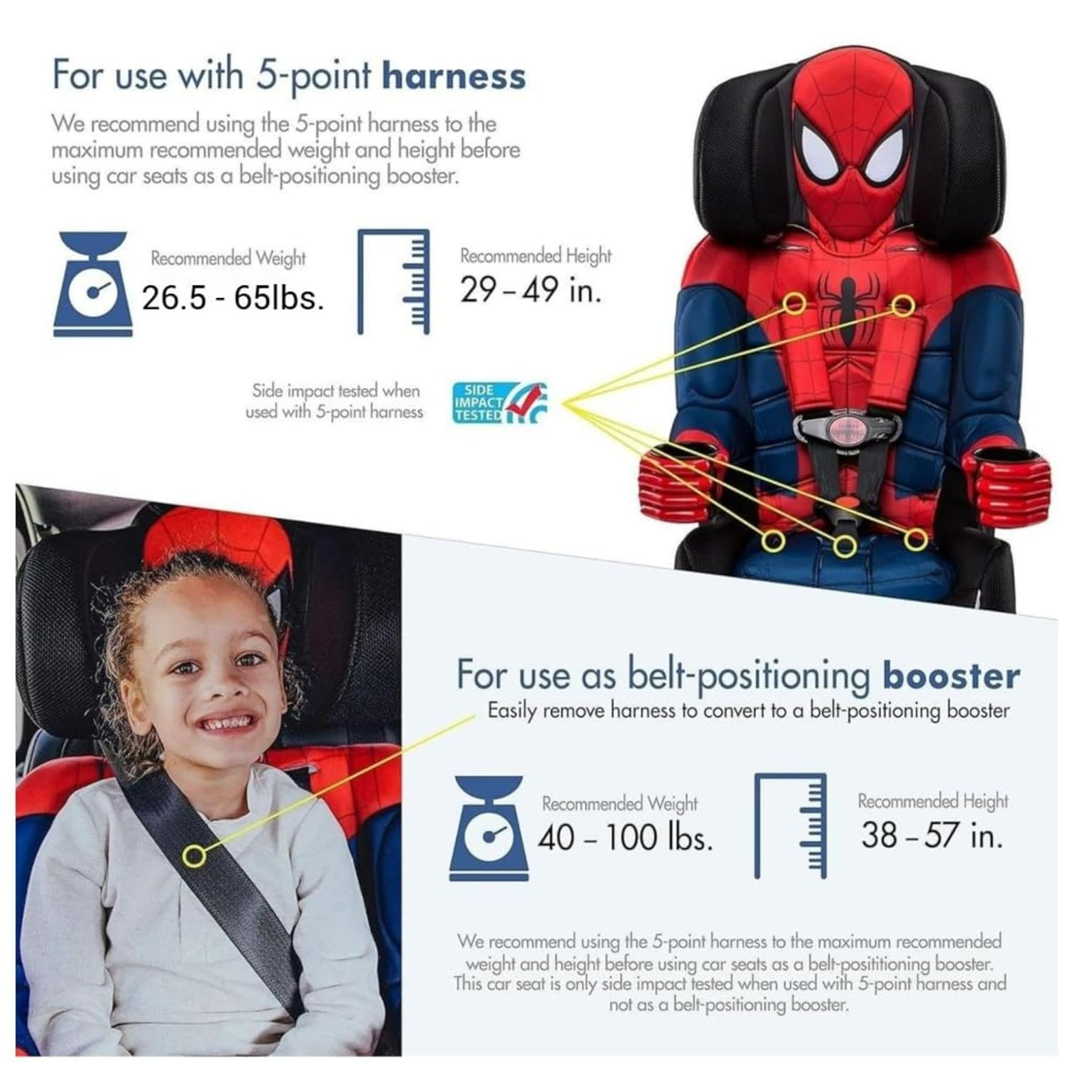 New KidsEmbrace Marvel Spider - Man 2 - in - 1 Car Seat - Kidsy