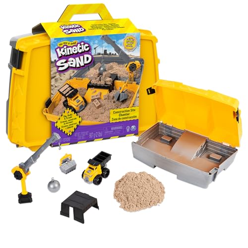 New Kinetic Sand, Construction Site Folding Sandbox with 2lbs Play Sand & Toy Truck - Kidsy