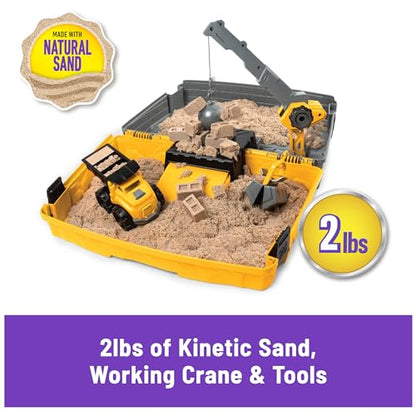 New Kinetic Sand, Construction Site Folding Sandbox with 2lbs Play Sand & Toy Truck - Kidsy