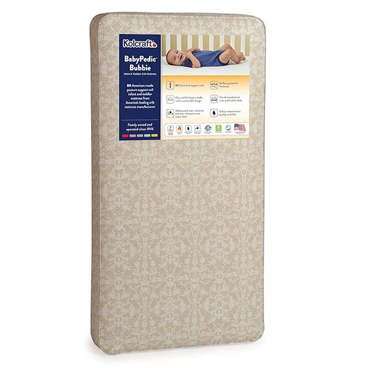New Kolcraft BabyPedic Bubbie Crib & Toddler Mattress 52x28 in (Stars) - Kidsy