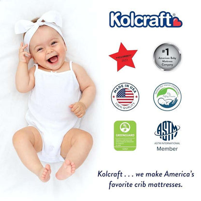 New Kolcraft BabyPedic Premium Crib & Toddler Mattress 52x28 Inch (White) - Kidsy