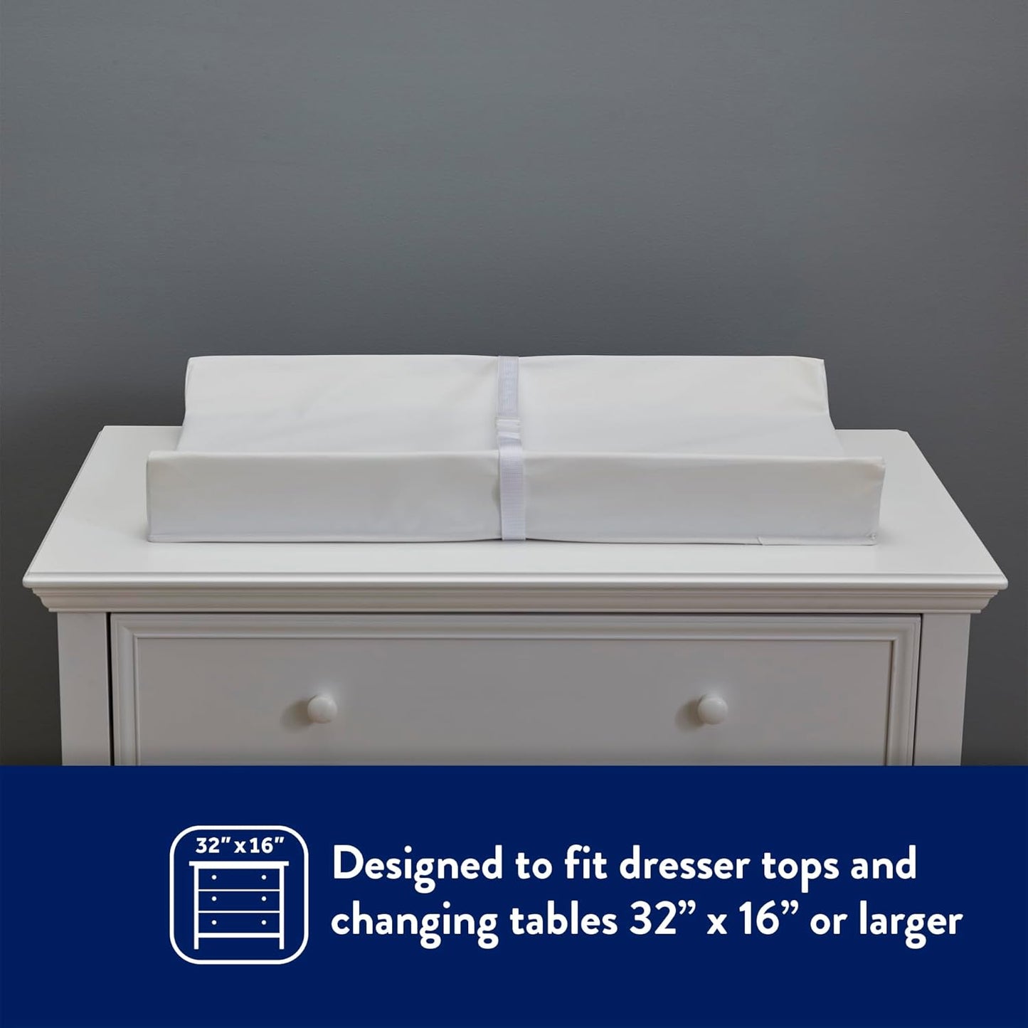 New Kolcraft Waterproof Contoured Wipeable Baby Diaper Changing Pad 16'x32' (White) - Kidsy