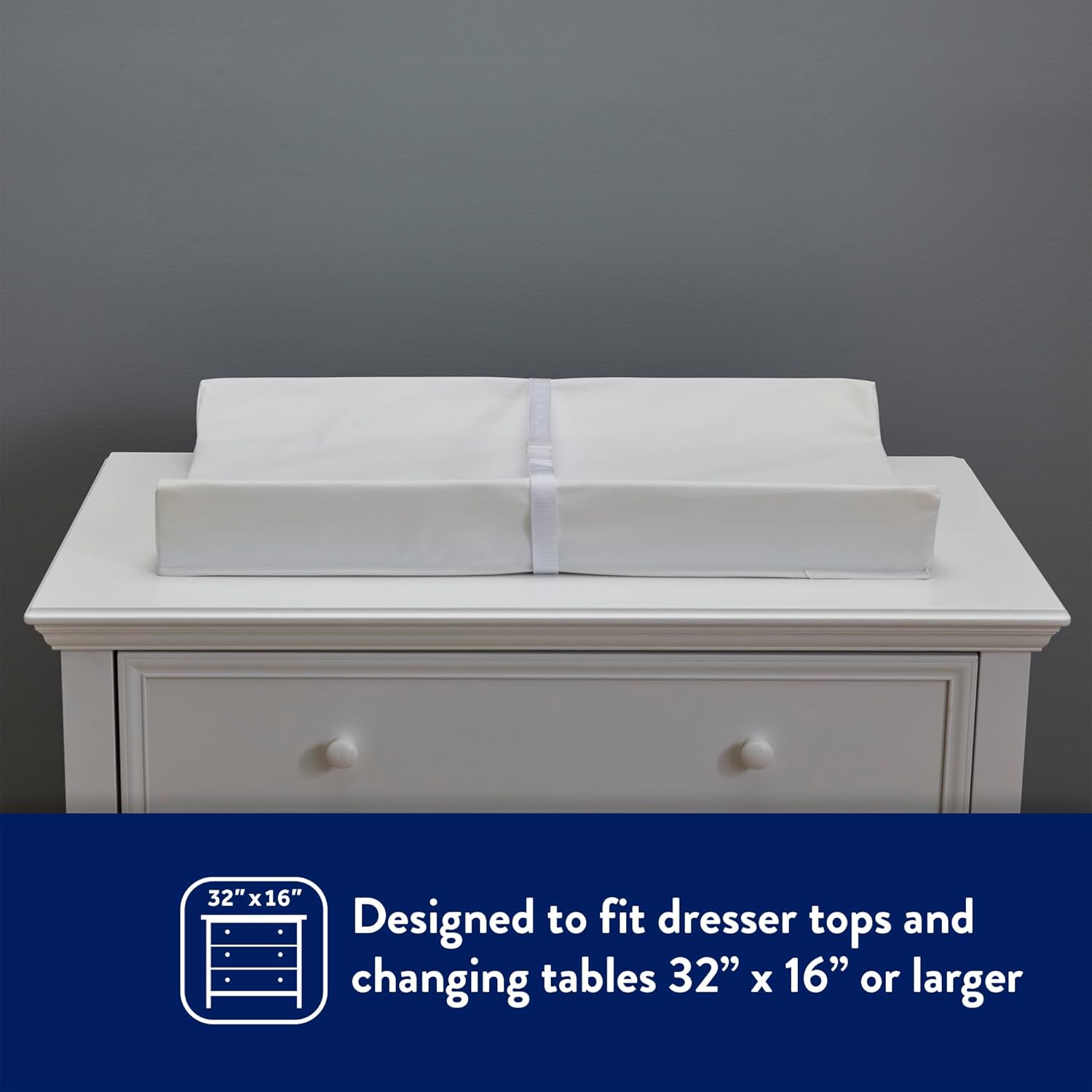 New Kolcraft Waterproof Contoured Wipeable Baby Diaper Changing Pad 16'x32' (White) - Kidsy