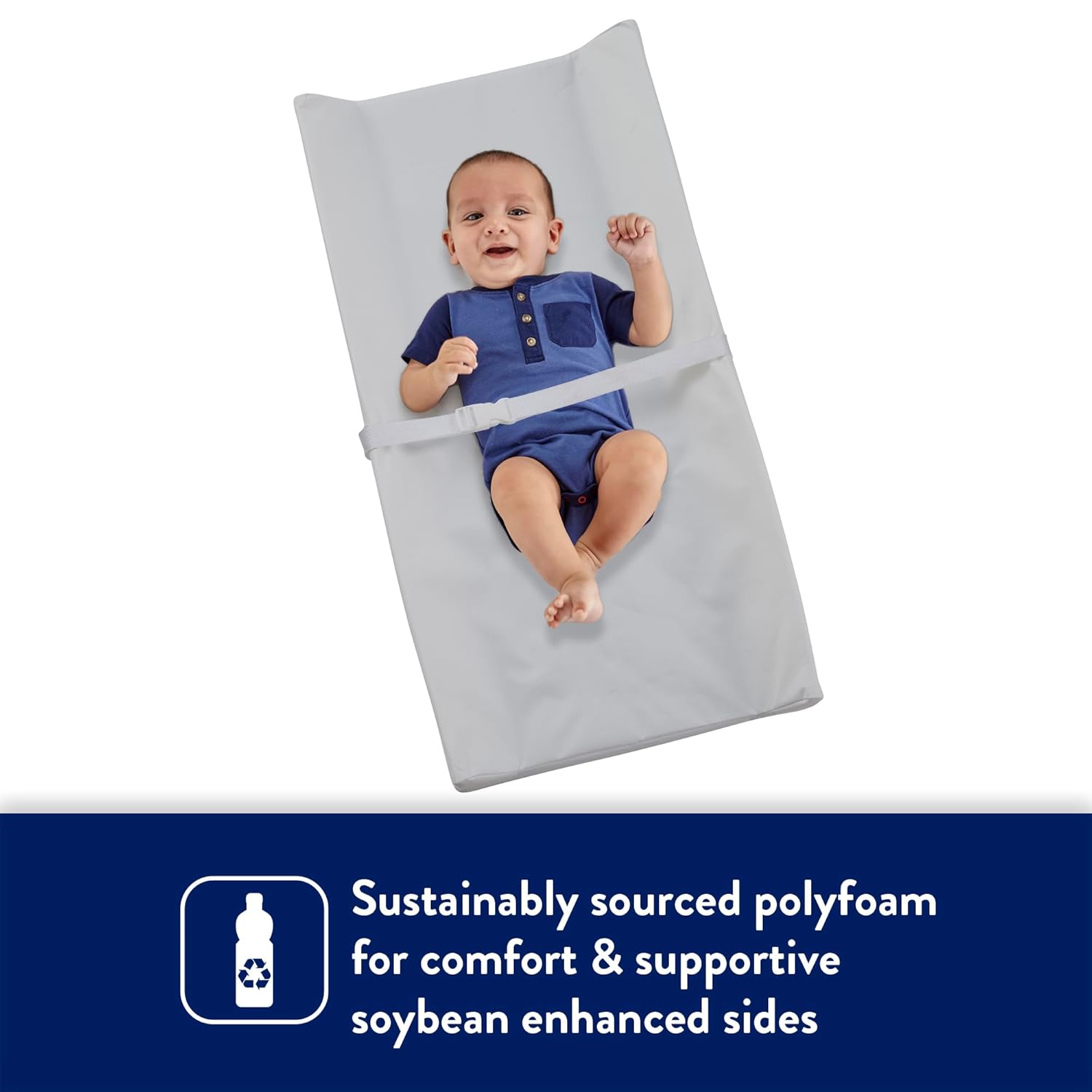 New Kolcraft Waterproof Contoured Wipeable Baby Diaper Changing Pad 16'x32' (White) - Kidsy