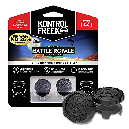 New KontrolFreek FPS Freek Battle Royale Nightfall for Nintendo Switch Pro Controller | Performance Thumbsticks | 2 High - Rise Concave | Black - Kidsy