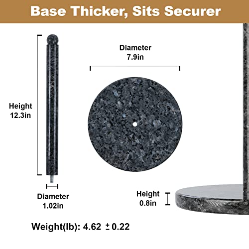 New Koville Koville Norwegian Natural Granite Paper Towel Holder Blue Grey Granite - blue Pearl Stone Rod 8" Base - Kidsy