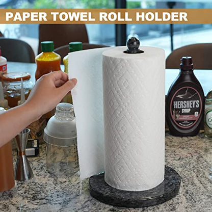 New Koville Koville Norwegian Natural Granite Paper Towel Holder Blue Grey Granite - blue Pearl Stone Rod 8" Base - Kidsy
